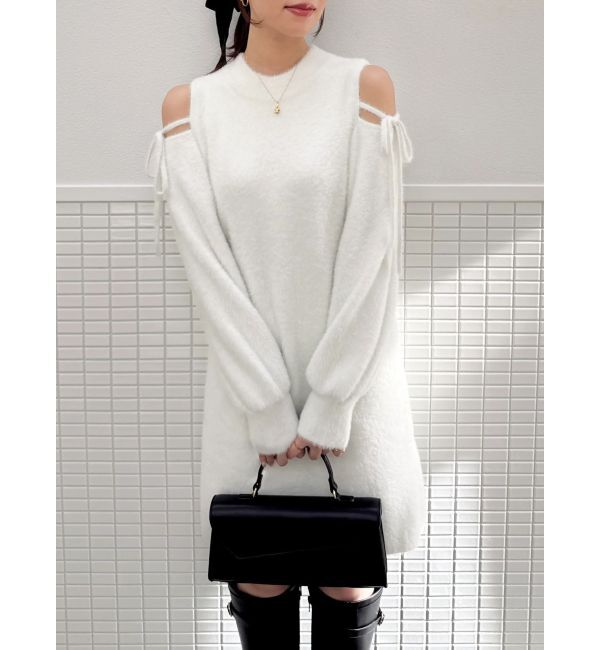 dazzlin「【WEB限定】オープンショルダーミニワンピース」|ワンピース|