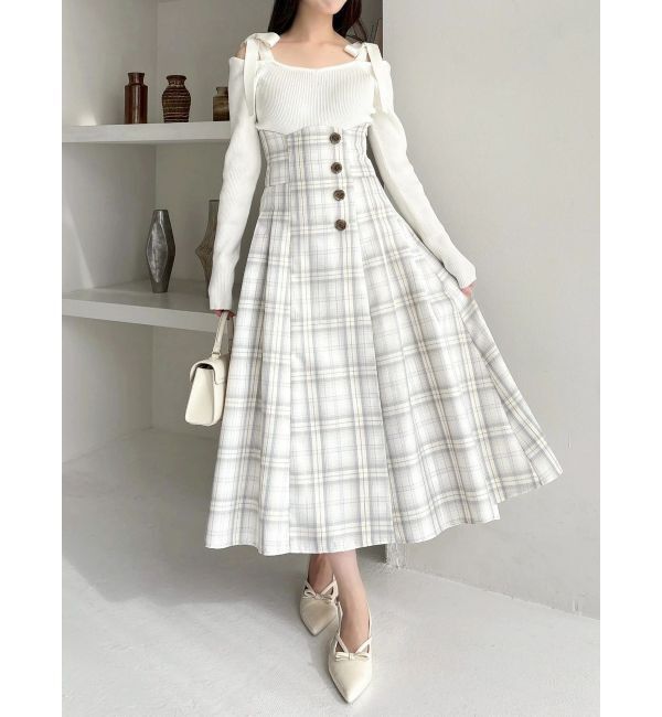 dazzlin「【WEB限定】ショルダーリボンニットトップス」|ニット・セーター|