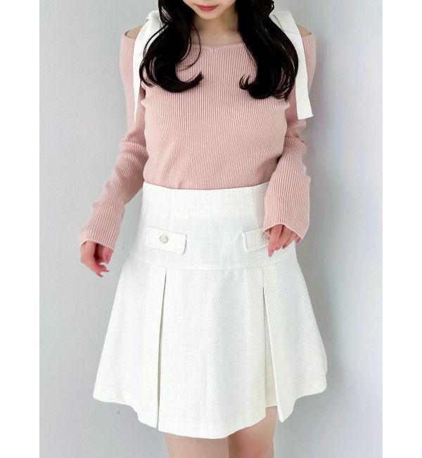 dazzlin「【WEB限定】ショルダーリボンニットトップス」|ニット・セーター|