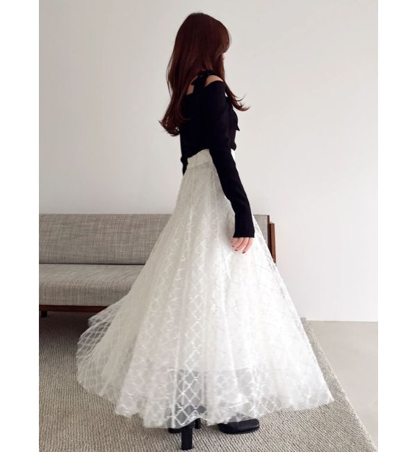 dazzlin「【WEB限定】ショルダーリボンニットトップス」|ニット・セーター|