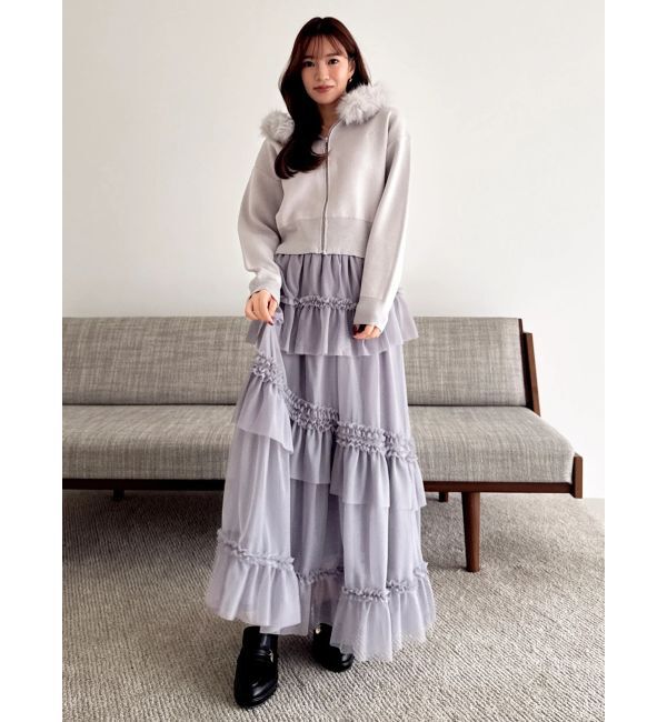 dazzlin「【WEB限定】フェイクファーニットフーディ」|パーカー|