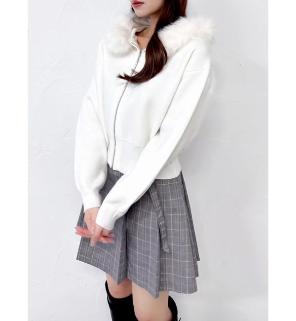 dazzlin「【WEB限定】フェイクファーニットフーディ」|パーカー|