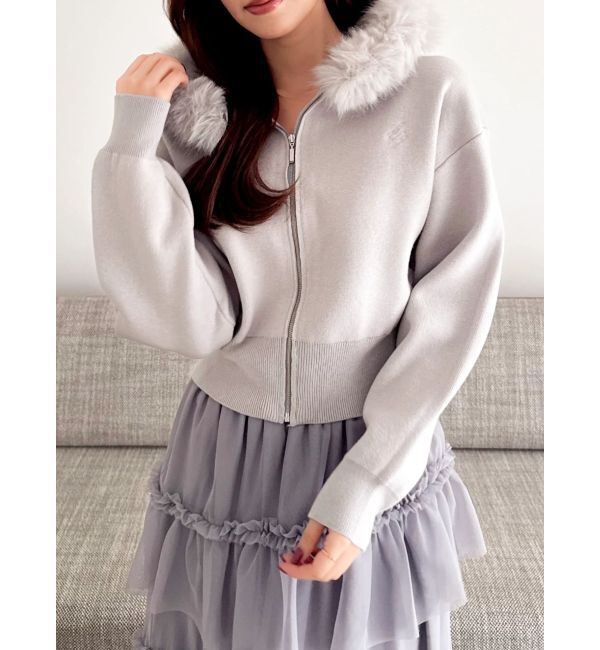 dazzlin「【WEB限定】フェイクファーニットフーディ」|パーカー|