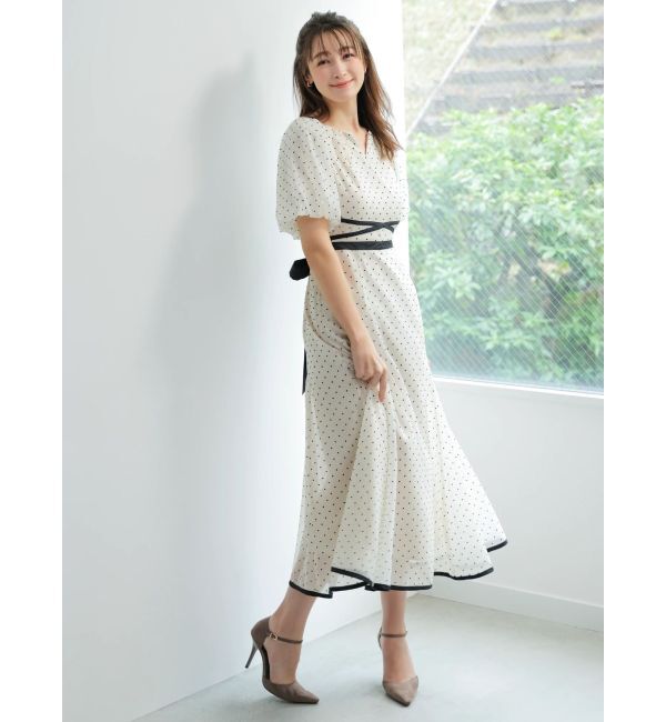 dazzlin「【藤井サチコラボ】バルーン袖ワンピース」|ドレス|アイボリー