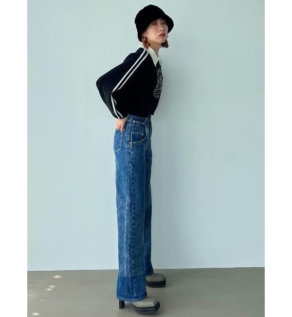 EMODA「2トーンルーズハイウエストジーンズ」|デニム|