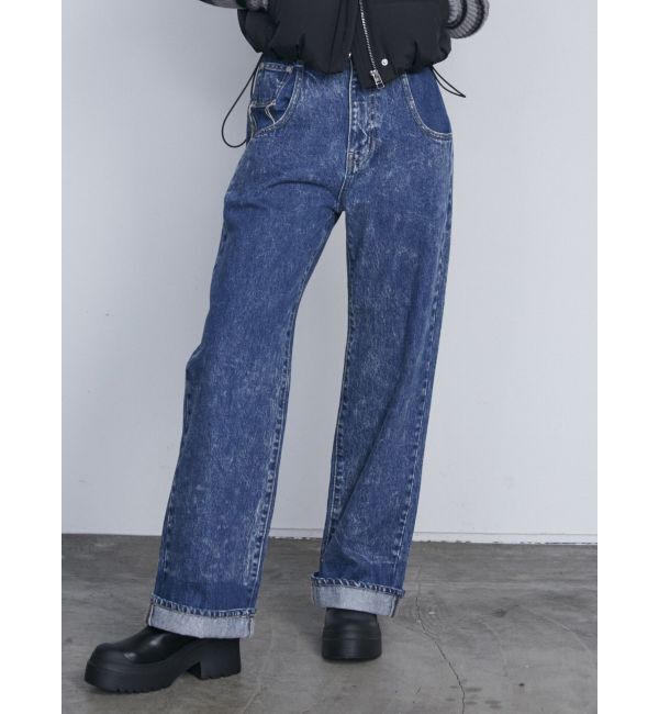 EMODA「2トーンルーズハイウエストジーンズ」|デニム|