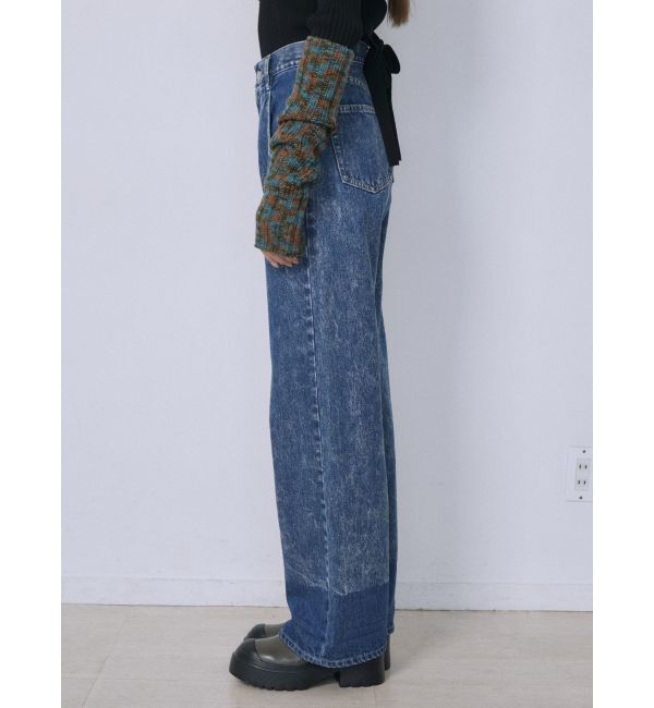 EMODA「2トーンルーズハイウエストジーンズ」|デニム|