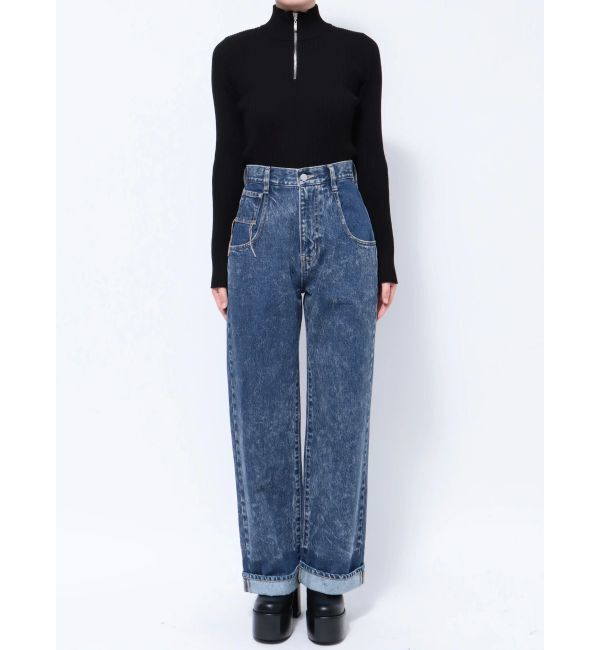 EMODA「2トーンルーズハイウエストジーンズ」|デニム|