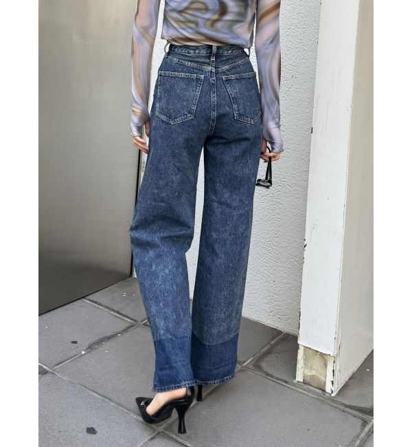 EMODA「2トーンルーズハイウエストジーンズ」|デニム|