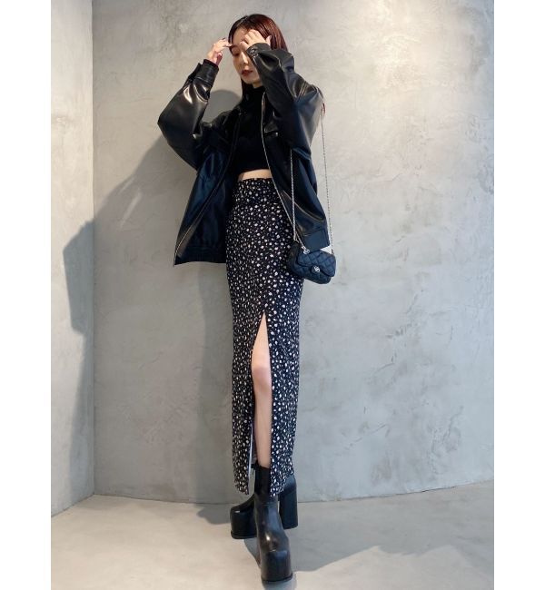 EMODA「ハイウエストベルトロングスカート」|スカート|