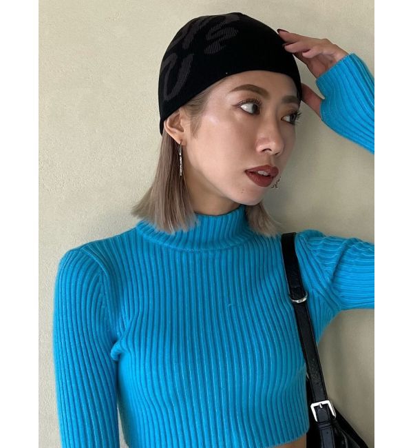 EMODA「2WAY EMフラワービーニー」|ニット帽|ブラック