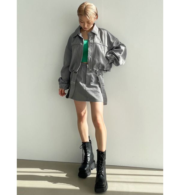 EMODA「ボックスEマークショートブルゾン」|ブルゾン・スタジャン|