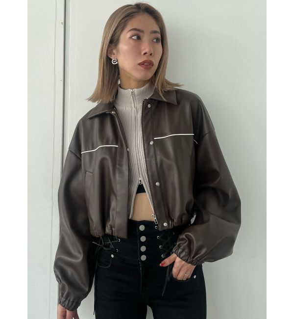 EMODA「ボックスEマークショートブルゾン」|ブルゾン・スタジャン|