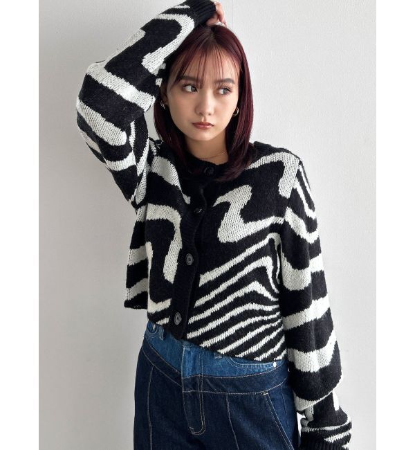 EMODA「ツートーンゼブラカーディガン」|カーディガン|