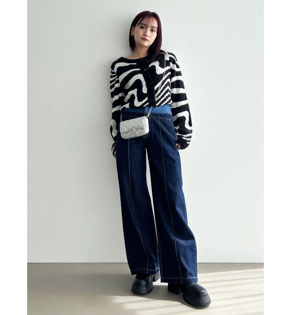 EMODA「ツートーンゼブラカーディガン」|カーディガン|