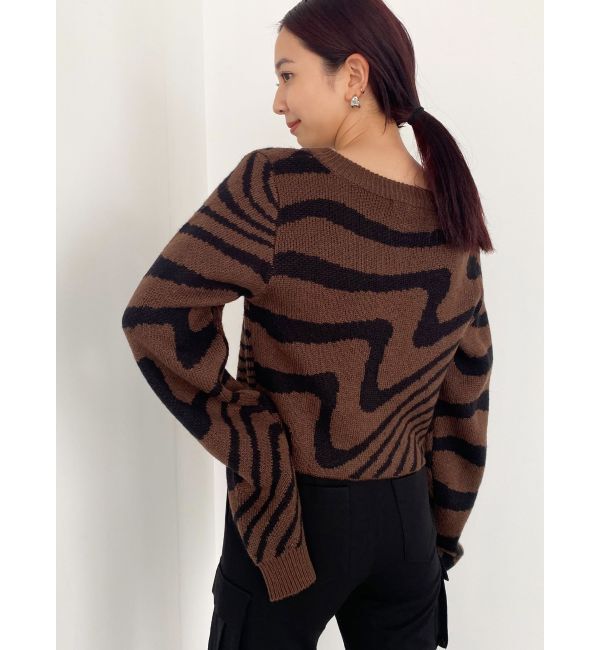 EMODA「ツートーンゼブラカーディガン」|カーディガン|