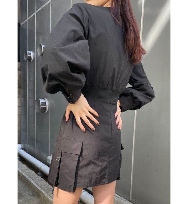 EMODA「ナイロンパフミニワンピース」|ワンピース|