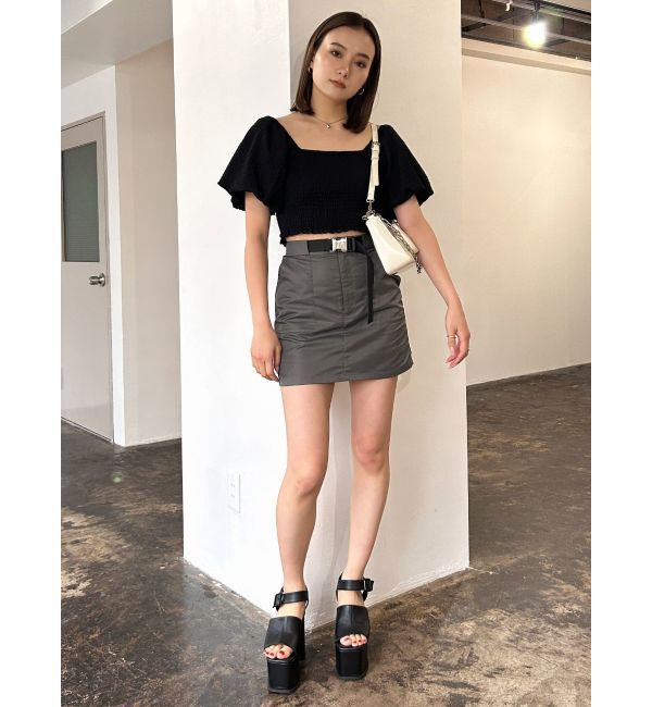 EMODA「ベルトボックスミニスカート」|スカート|