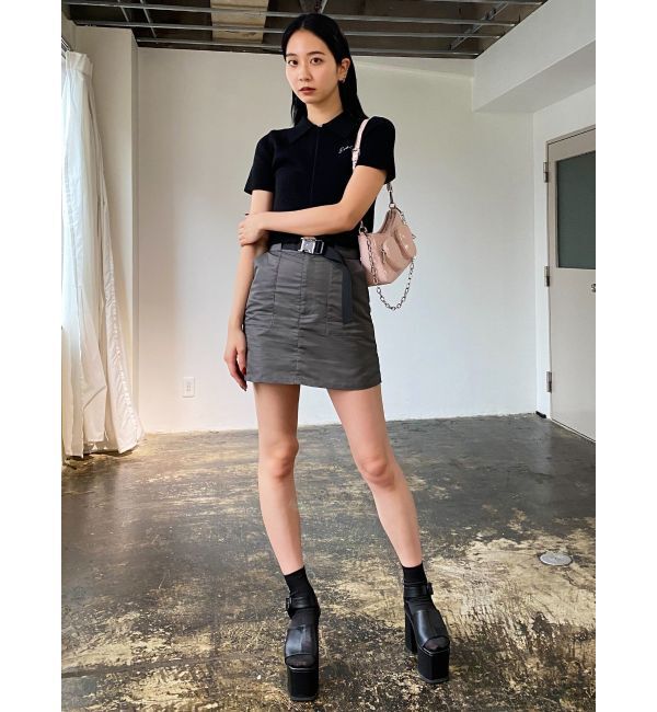 EMODA「ベルトボックスミニスカート」|スカート|