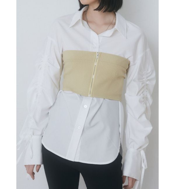 EMODA「ベアセットカーブシャツ」|シャツ・ブラウス|ホワイト