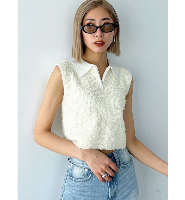 EMODA「フリンジヤーンジップタンクトップ」|タンクトップ|