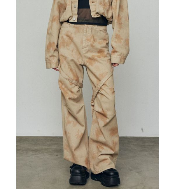 EMODA「カーゴベルトルーズジーンズ」|デニム|ベージュ