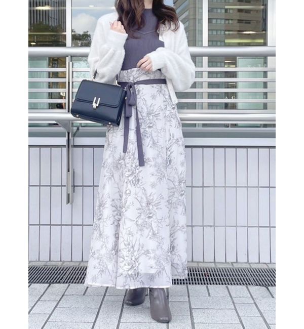 MERCURYDUO「ロングスリーブミニシャギーニットカーディガン」|カーディガン|