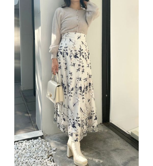 MERCURYDUO「ロングスリーブミニシャギーニットカーディガン」|カーディガン|