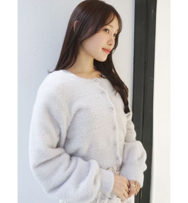 MERCURYDUO「ロングスリーブミニシャギーニットカーディガン」|カーディガン|