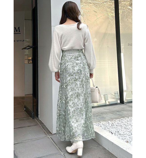 MERCURYDUO「ロングスリーブミニシャギーニットカーディガン」|カーディガン|