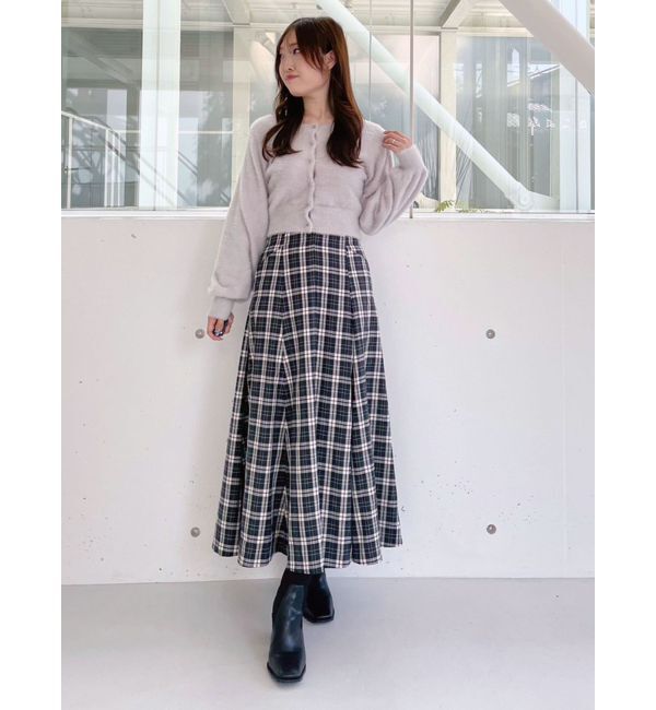 MERCURYDUO「ロングスリーブミニシャギーニットカーディガン」|カーディガン|