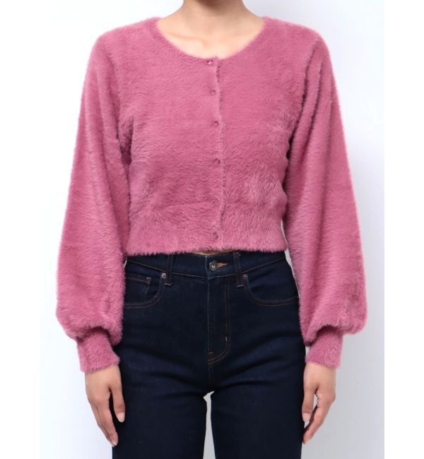 MERCURYDUO「ロングスリーブミニシャギーニットカーディガン」|カーディガン|