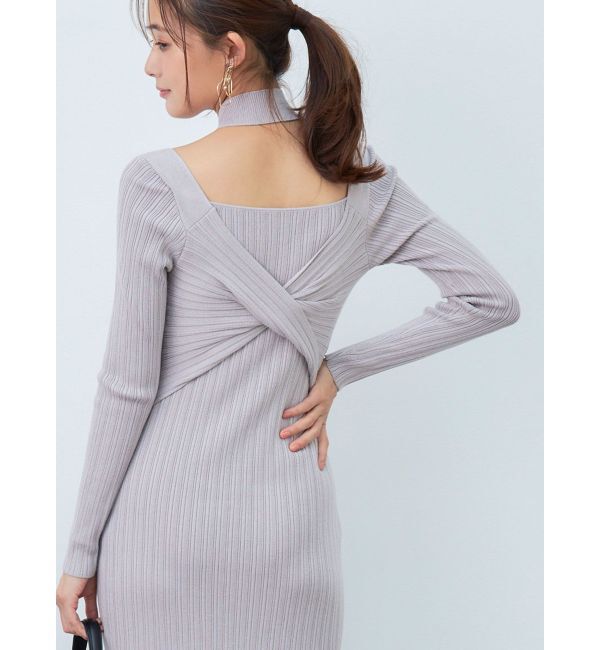 MERCURYDUO「2WAYランダムリブビスチェ風マーメイドニットワンピース」|ワンピース|ベージュ