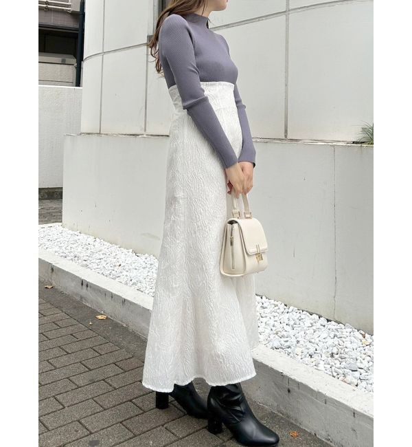 MERCURYDUO「異素材ドッキングバックレースアップニットワンピース」|ワンピース|