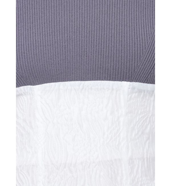 MERCURYDUO「異素材ドッキングバックレースアップニットワンピース」|ワンピース|