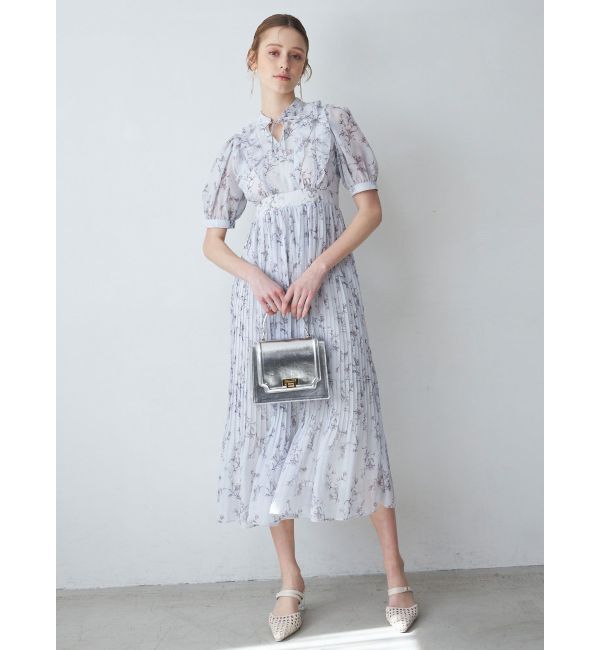 MERCURYDUO「花柄ラッフルプリーツティアードワンピース」|ワンピース|