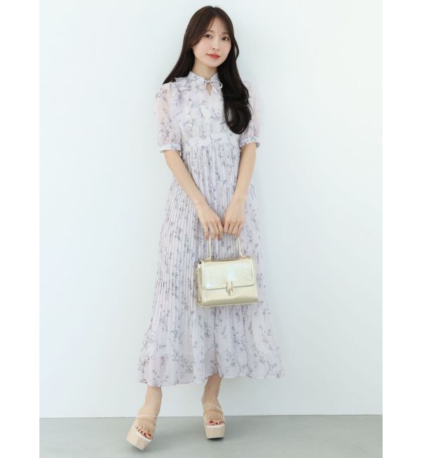 MERCURYDUO「花柄ラッフルプリーツティアードワンピース」|ワンピース|
