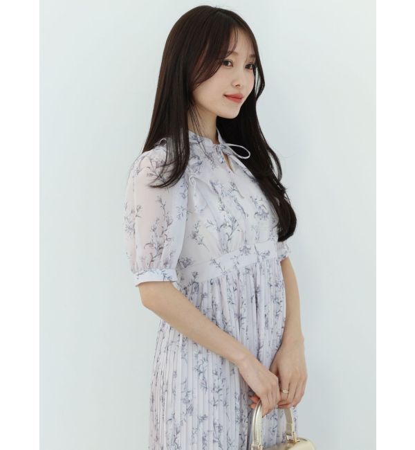 MERCURYDUO「花柄ラッフルプリーツティアードワンピース」|ワンピース|