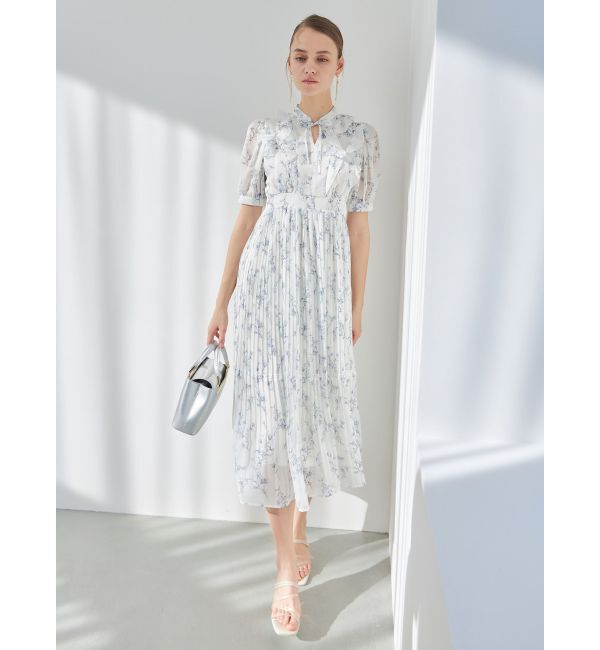 MERCURYDUO「花柄ラッフルプリーツティアードワンピース」|ワンピース|