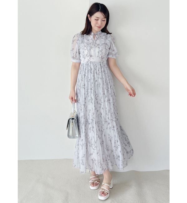 MERCURYDUO「花柄ラッフルプリーツティアードワンピース」|ワンピース|