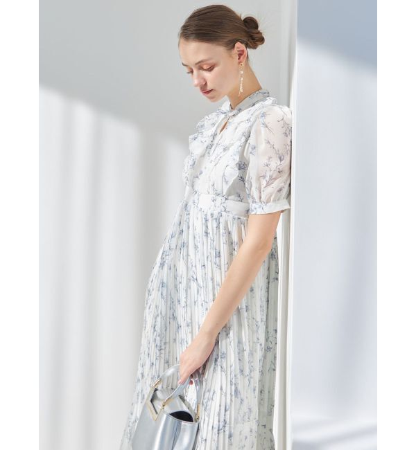 MERCURYDUO「花柄ラッフルプリーツティアードワンピース」|ワンピース|