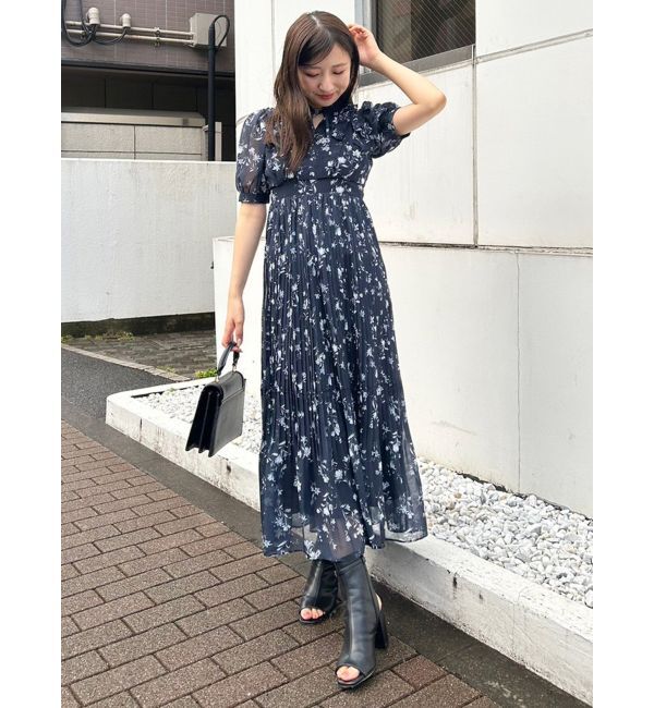 MERCURYDUO「花柄ラッフルプリーツティアードワンピース」|ワンピース|