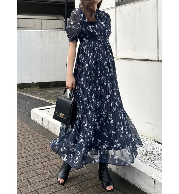 MERCURYDUO「花柄ラッフルプリーツティアードワンピース」|ワンピース|