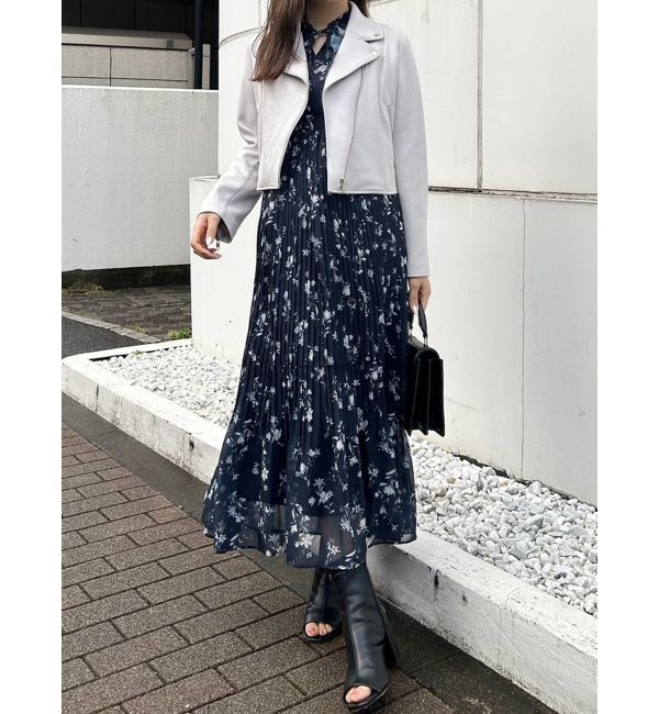 MERCURYDUO「花柄ラッフルプリーツティアードワンピース」|ワンピース|