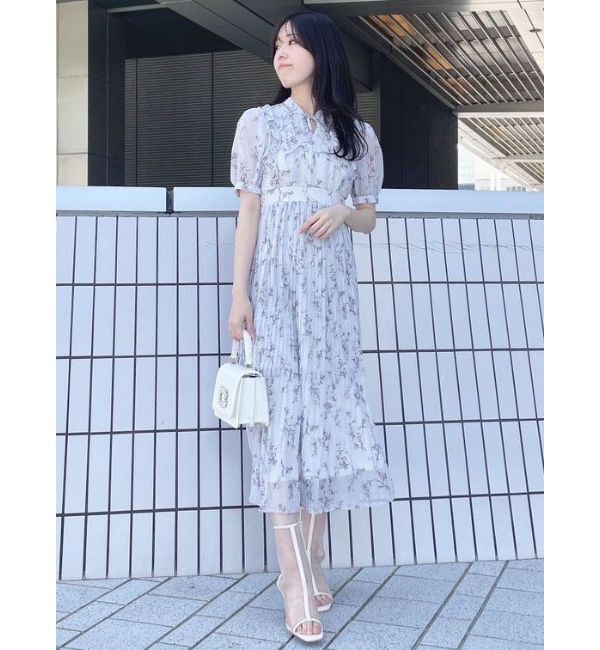 MERCURYDUO「花柄ラッフルプリーツティアードワンピース」|ワンピース|