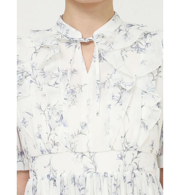 MERCURYDUO「花柄ラッフルプリーツティアードワンピース」|ワンピース|