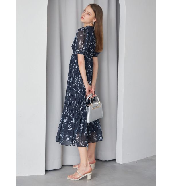 MERCURYDUO「花柄ラッフルプリーツティアードワンピース」|ワンピース|