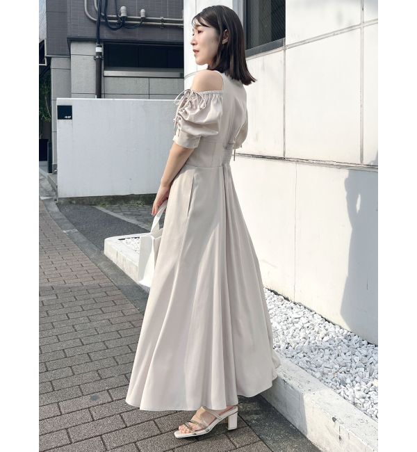 MERCURYDUO「オープンショルダーシャツワンピース」|ワンピース|