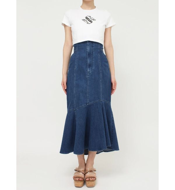 MERCURYDUO「クロップドパールロゴTシャツ」|Tシャツ・カットソー|