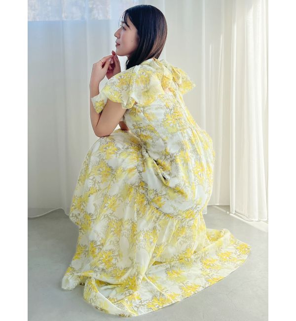 MERCURYDUO「【プランティカコラボ】フラワーワンピース」|ワンピース|イエロー